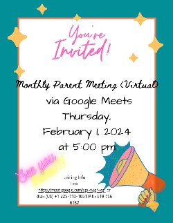 Feb. Monthly Parent Meeting
